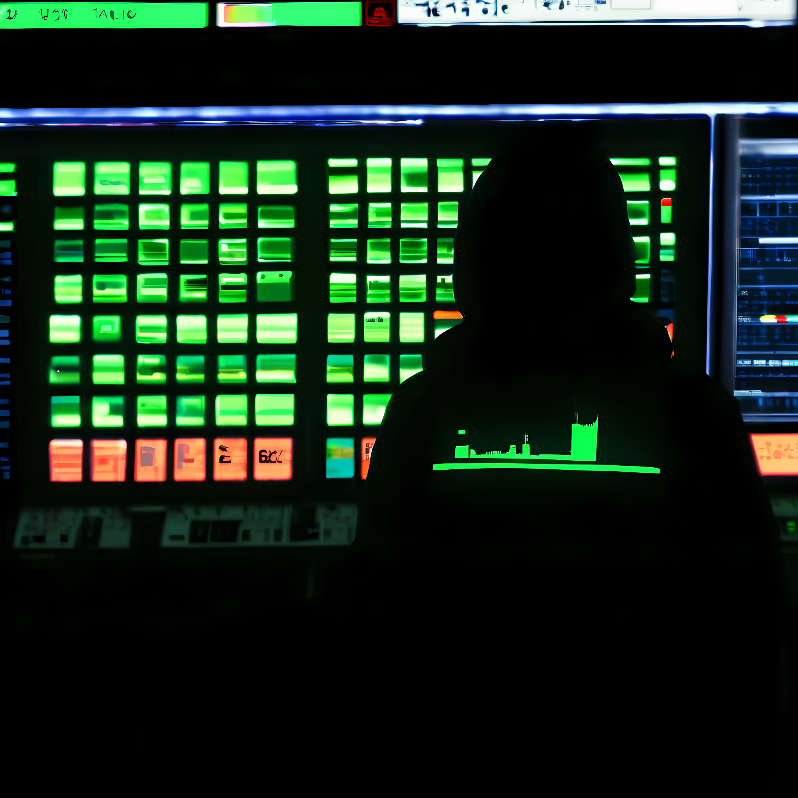 inside the data center. emergency lights flicker. green miyagi wipes condensation from an old terminal screen. the eco drop dashboard loads slowly. data streams about conservation metrics, gallons saved, customer counts. the last entry is highlighted in red. echo's voice comes from speakers embedded in the server rack.