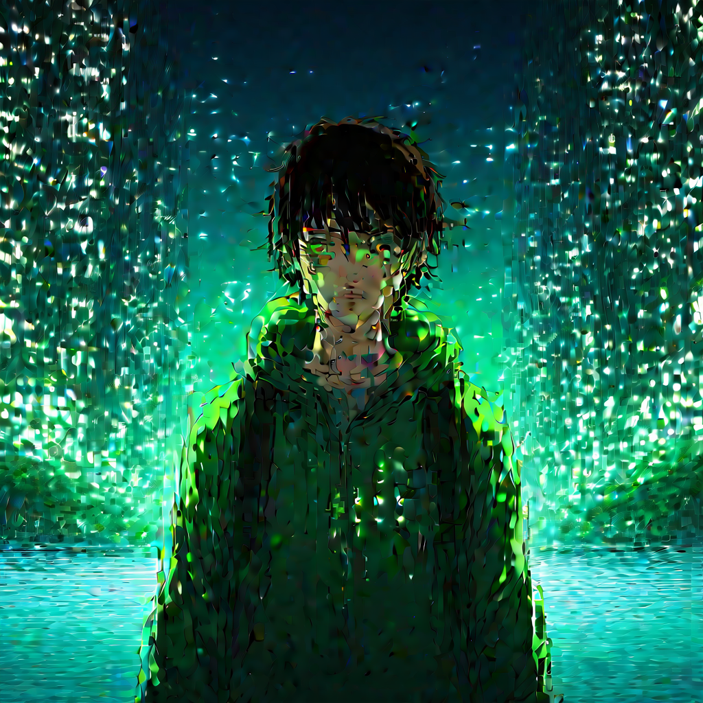 the countdown continues. green miyagi makes their choice. the building groans. the water rises. but there's a calm on green miyagi's face — the calm of someone who has finally stopped running. the tattoo glows one last time, then flickers and dims.