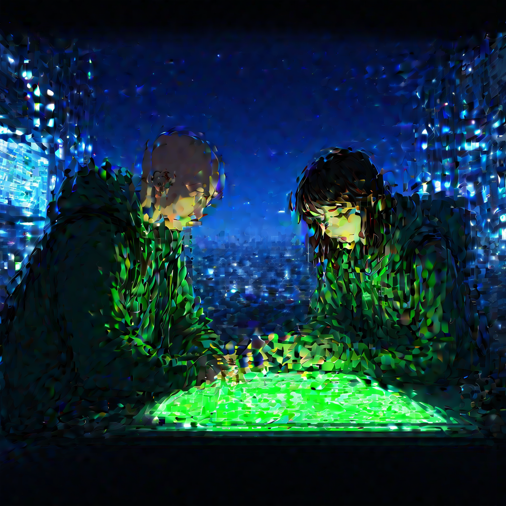 night. green miyagi and echo project a map across a tarp. three routes glow: follow the old eco drop service tunnels, rebuild the ark pumps, or interview the kiosk until it develops shame.