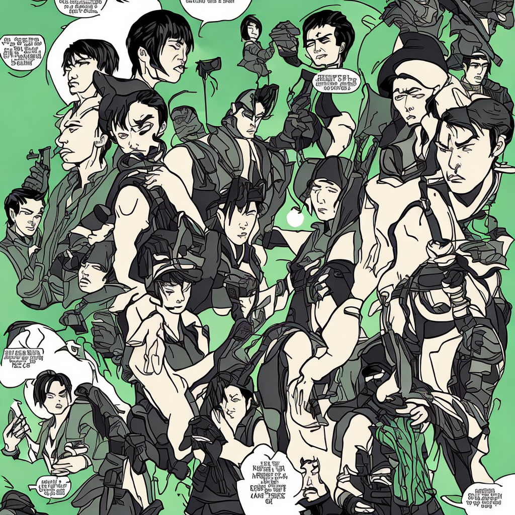 green miyagi prepares to leave the ark. the stranger from earlier hands them a waterproof pack with supplies. children wave. hope is contagious. green miyagi's tattoo seems to pulse faintly as they turn toward the water.